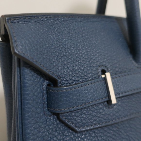 HERMES BIRKIN 35CM BLUE DE MALT CLEMENCE LEATHER PALLADIUM HARDWARE 2009 - Picture 5 of 16